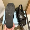 Kvinnors Sandaler Mode Sexig Korsbälte Tjock Sula För Komfort Casual Shoess Flat Non-Slip Beach Skor Svart Vit 35-40