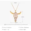 Ethnic Style Bull Bone Necklace Vintage Gold Head Pendant Sweater Chain Indigenous Accessories Collares Necklaces3982296