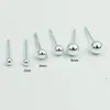 Set med 3 par 925 sterling boll stud örhängen 2mm 3mm 4mm silver liten örhänge