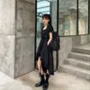 اليابانية لوليتا القوطية اللباس المرأة مربع طوق خمر نفخة كم غير النظامية عالية الخصر ألف خط الحلو الرباط لصق الملابس 210421