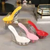 Hoksvzy Super High Heel Cool Slipper Transparent Specialformad Crystal Slipper Vattentät Platform 15cm Wedges Kvinnor Sandal H3453F