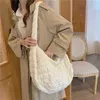 Casual Large Capacity Tote Shoulder Bags Designer Ruched Handbag Luxury Nylon Quilted Padded Crossbody Bag Female Big Purse 211026