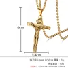 Collane con ciondolo Oro Argento Colore Acciaio inossidabile 316L INRI Gesù Croce Crocifisso per uomo Gioielli di moda Regalo del padre