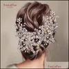 Hair Clips & Barrettes Jewelry Yoapan 253-G Wedding Aessories For Women Headband Clip Comb Bride Tiara Headpiece Drop Delivery 2021 G7Ieu