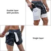 Running Shorts Men's Camo Gym Fitness Compression Workout Basketball 2 In 1 Swimming Quick Dry Training Summer Sports Man