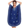 Embroidery Cotton Bathing suit Cover ups Tunics for Beach Robe de Praia Swim up Swimwear Women Beachwear #Q905 210420