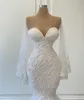 2022 Élégants robes de mariée sirène blanche