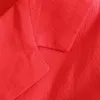 Stylish Red Women Cropped Blazer Jacket Sping Summer Blazer Coats Office Lady Double Breasted Elegant Chic Streetwear 210521