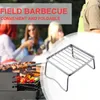 Mini famille fête Barbecue Grill extérieur en acier inoxydable Portable pliant jardin support léger cuisine outils 210423