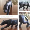 New 2020 Leopard Statue Figurine Modern Abstract Geometric Style Resin Panther Animal Large Ornament Home Decoration Accessories Y0910