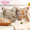 Avigers Orange Braune Kissenbezüge Houndstooth Plaid Patchwork Wurfkissen Hülle für Schlafzimmer Wohnzimmer 210401