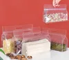 500Pcs/Lot Transparent Packing Bags With Handle Eight Side Seal Tea Bag Dried Fruit Biscuit Food Nut Snack Packaging SN5329