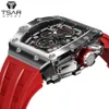 Tsar Bomba Herrenuhr Top Marke Luxus Tonneau Design 50m Wasserdichte Edelstahl Armbanduhr Sport Chronograph Uhren Watch Für Männer H1012