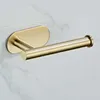 Toilet Paper Holder Nail Free Kitchen Roll Brushed Gold Stainless Steel Bathroom tissue Tissue rack holders 210720