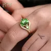 Cluster Rings Boako Big Crystal Zircon Stone Ring Green Women Wedding Party Smycken Promise Engagement för kvinnlig B40