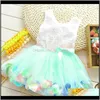 Kızlar Bebek Giyim Bebek Çocuk Annelik Bırak Teslimat 2021 Güzel Çiçek Hem Kolsuz Prenses Elbise Çiçekler Yelek Elbiseler Yaprakları Baskı