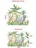 Cartoon Tropical Rainforest Animals Elephant Giraffe Nordic Plant Wall Stickers Sofa Kids Bedroom Background Corridor Decoration 210929