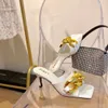 2021 moda donna catena in metallo fibbia pantofola sexy estate lace up Diamond Design Leather 5cm qualità 35-40 telaio