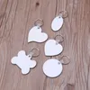 12 ST DIY Sublimatie Houten Hard Board Sleutelhanger Dubbele Afdrukbare Witte Lege MDF Ketting Warmte Transfer Sieraden Maken F3MD Sleutelhangers