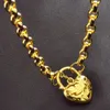 Vacuum plating jewelry heart belcher padlock pendant necklace for women and girl gift