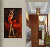 Texturerad realism av handgjorda figurativa oljemålningar på duk flamenco spansk dansare modern dekor för studiolägenhet fin 249o