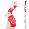 12 paires/24 pièces gants sans doigts pour enfants haute qualité court résille filet de poisson noir fantaisie fête danse Club Nylon Spandex maille