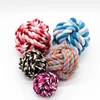 Färgglada Pet Cotton Chew Knot Rope Ball 5cm 7cm 8cm Pet Dog Leksaker Interaktivt Durable Ball Shaped Pet Dog Bomull Flätad Toy 5351 Q2