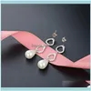 Stud JewelRylove Fashion Pearl S925 Sier Proud Temperament Geometric Long Earrings Female 004478 Drop Delivery 2021 VBC5Z