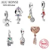 Lyx Original 100% 925 Sterling Silver Charms Pärlor för Kvinnor Mode Autentiska DIY Smycken Julklapp