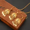 18 k Fine GF Gold Dubai Inde Perles cinq étoiles Pendentif Boucles D'oreilles Chaîne Initiale Femmes Collier De Mariage De Mariée Fille Bijoux