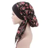 10pcs Lot Women Chemo Strata Cap Velvet Bandana Turban Long Tail Pirate Hat Headwrap Ladies Elastyczna czapka do włosów opaska na głowę bawełna 348W