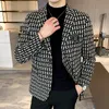 Veste de costume décontractée hommes printemps et automne jeunes costumes d'affaires à carreaux