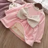 Children Clothes Autumn Girls Dress Baby Girl Princess Big Bow Long-sleeved ChildrenClothes 210515