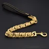 Bully Collar Pitbull Design Dog Pet Gold Chain Spersonalizowane Kołnierz Leash Bulldog Ze Stali Nierdzewnej 32mm Naszyjnik Pet Produkt 210729