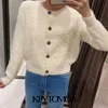 Kobiety Moda Faux Futro Cropped Dzianiny Sweter Sweter O Neck Z Długim Rękawem Kobiet Odzież Odzszenice Chic Topy 210420