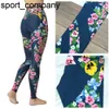 Floret Workout Leggings Mujer Stretchy Sportswear Clothes High Waist Legging 2021 Woman Dark Blue Casual Pants