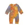 Monos 2021 primavera otoño bebé niño niña botón monos manga larga Tie Dye estampado mono de una pieza otoño ropa cálida