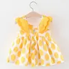 Summer Baby Girl 3D Wings Dotted Sleeveless Dress with Hat Toddler Dresses Clothes 210528