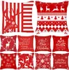 Christmas Pillow Case Reindeer Snowflake Decorations Xmas Cushion Cases 18x18 Inch Pillowcase for Farmhouse Home