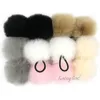 Lot de 10 pompons en fausse fourrure de lapin de 5 cm à 8 cm, bandes élastiques en caoutchouc, doux, faits à la main, chouchous, accessoires pour cheveux