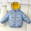 Design de moda prata para baixo jaqueta espessada unisex inverno casaco infantil 100-160cm