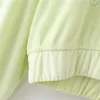 Kobiety Sweet Velvet Crop Bluzy Moda Casual Kobieta Luźne Krótkie Top Pullover Bluzy Streetwear Jesień 210430