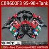 Fairings +Tank For HONDA CBR 600 600F3 CBR600 F3 FS JOMO Red CC 1997 1998 1995 1996 Body 64No.138 CBR600F3 600CC 600FS 95-98 CBR600-F3 CBR600FS 97 98 95 96 Bodywork Kit