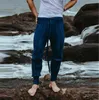 Calças masculinas inverno casual cor sólida tendência juventude tricô slim fit streetwear calças masculinas tamanho grande para manter o calor
