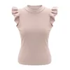 Летние футболки женские элегантные о-образные вырезывания с коротким рукавом твердые тонкие тонки топливы повседневные ребра вязать тела для тела женские уличные 210507