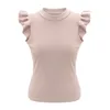 Verão t - shirts Mulheres elegante O-pescoço do O-pescoço de manga curta Sólida Slim Slim Pullover Tops Casual Knit Bodycon Tees Feminino Streetwear 210507