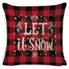 Christmas Pillow Case Plaid Linen Throw Pillow Covers Square Sofa Decorative Pillow Headrest Cushion Cover Xmas Pillowslip Decor DAS218