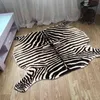 MUZZI zebra Printed Carpet PV Velvet Imitation Leather Rugs Animal Skins Natural Shape Carpets Decoration faux fur Mats130x180 211124