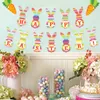 Easter Festival Party Decor Supplies Bunny Rabbit Carrot Shape Paper Bunting Garland Flags With 5m Ribbon Happy Easter Banner RRE12287