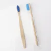 Uchwyty szczoteczki do zębów Naturalne bambusowe rączka szczoteczki do zębów Kolorowe wybielanie miękkie włosie ekologiczne doustne